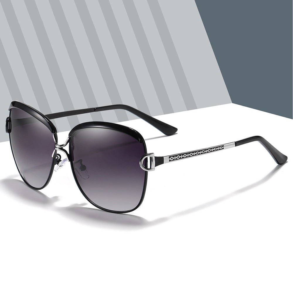 Techsuit - Sunglasses Polarized (8702) - for Women with UV Protection, Metal Frame - Tea