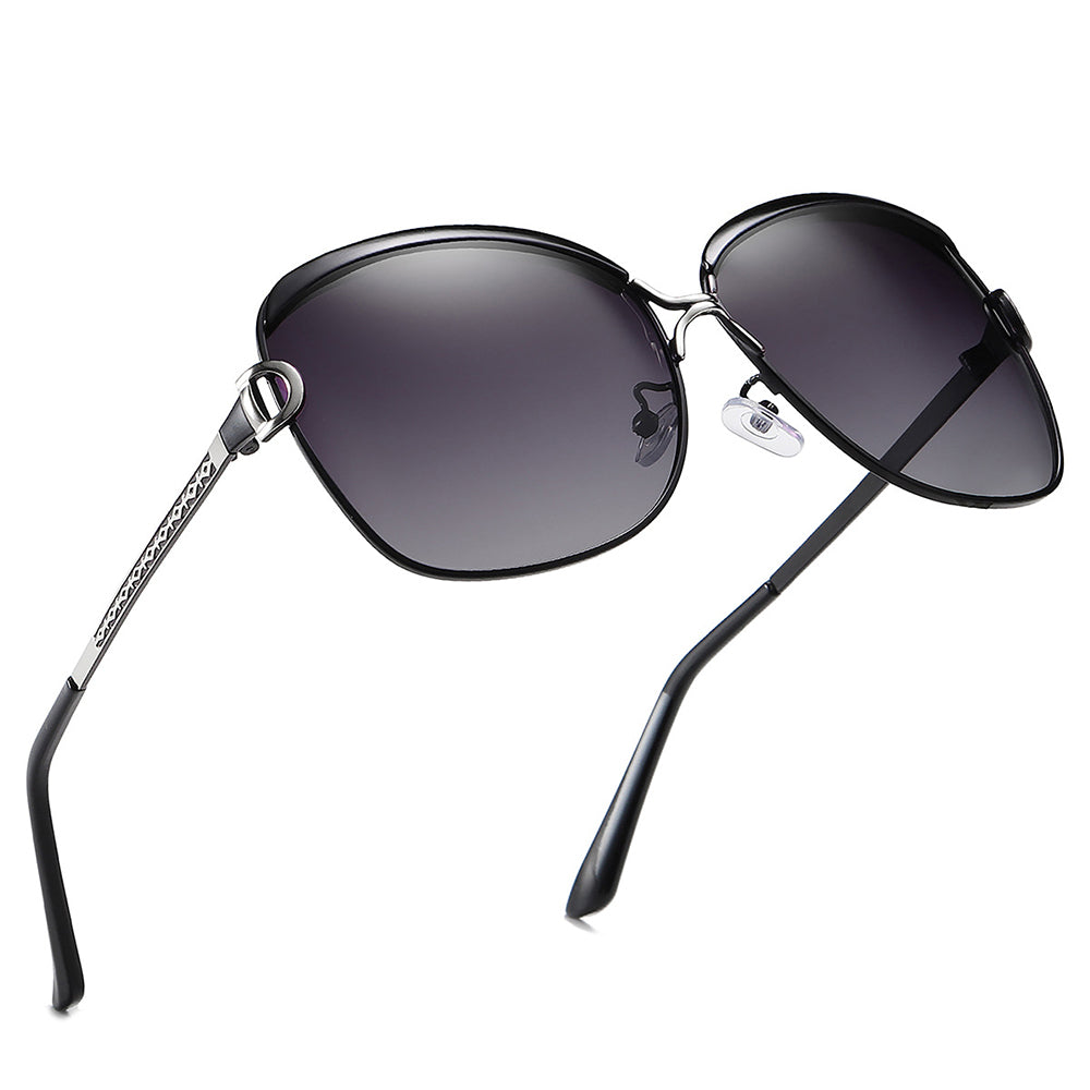 Techsuit - Sunglasses Polarized (8702) - for Women with UV Protection, Metal Frame - Tea