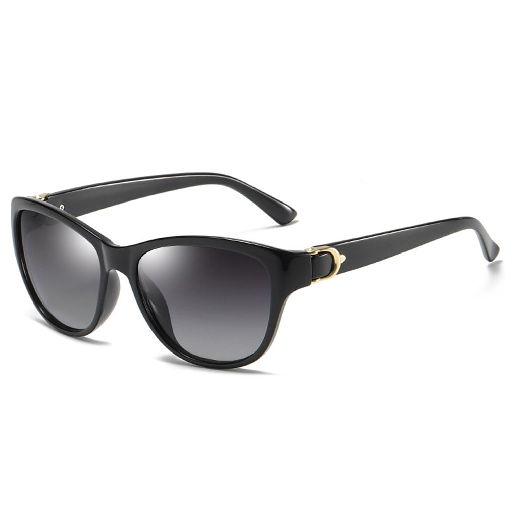 Techsuit - Sunglasses Polarized (A572) - for Women with UV Protection, PC - Black / Gradient Gray