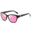 Techsuit - Sunglasses Polarized (A572) - for Women with UV Protection, PC - Black / Pink Mirror