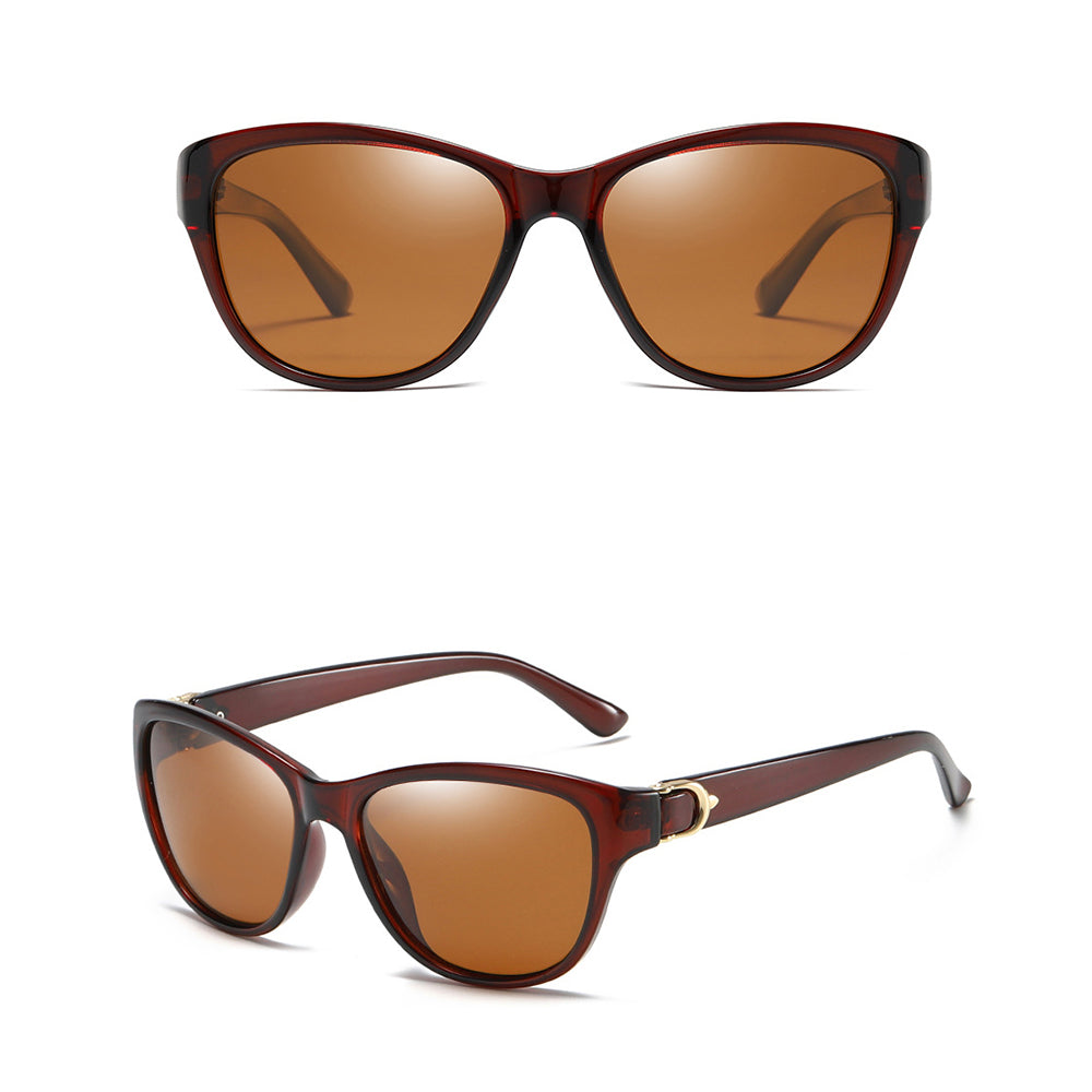 Techsuit - Sunglasses Polarized (A572) - for Women with UV Protection, PC - Brown