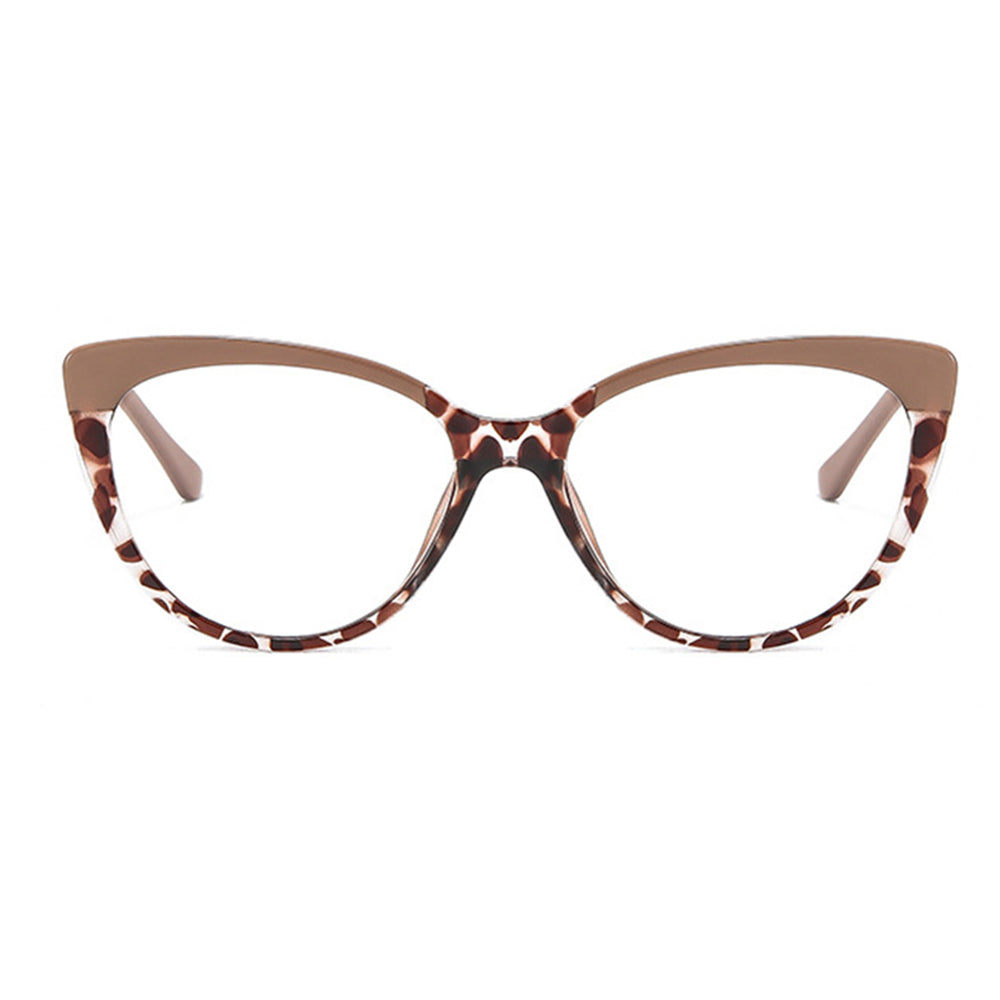 Techsuit - Anti-Blue Light Glasses Reflex Metal (F5018-C42) - Cat Eye - Nude Leopard