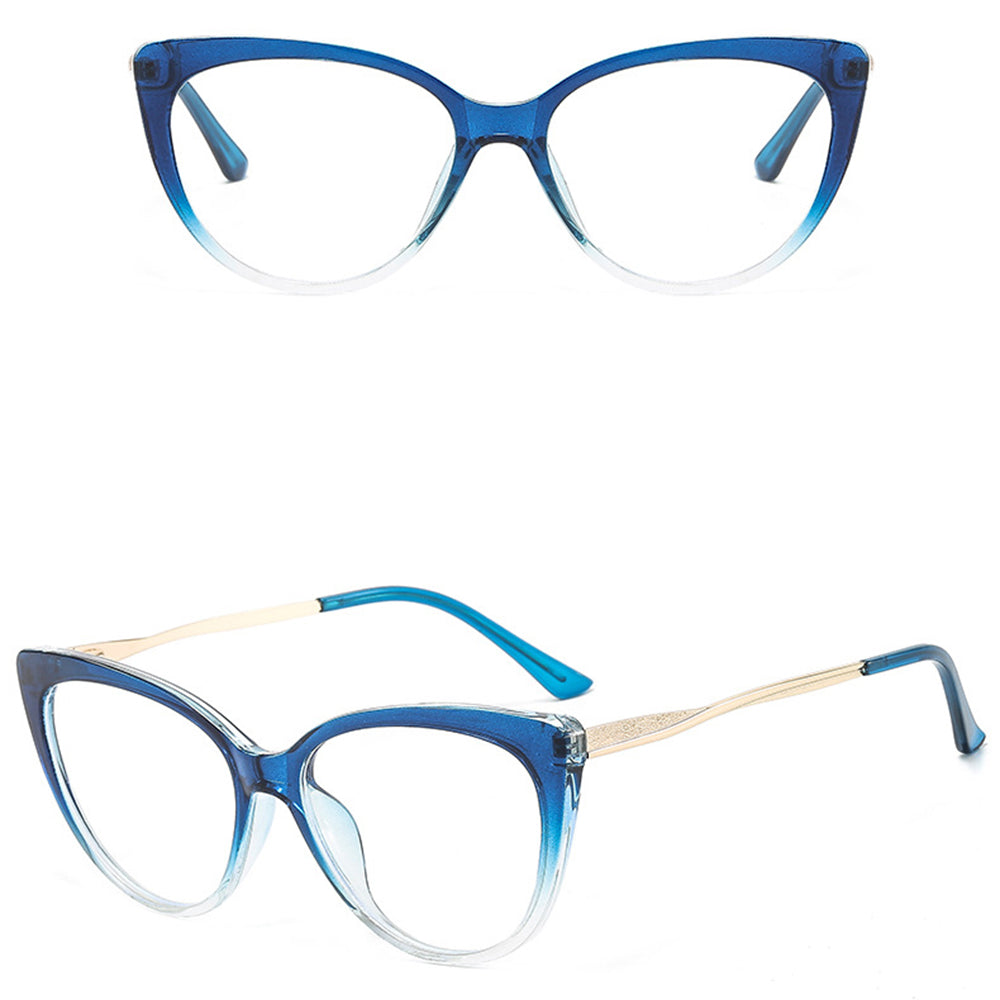 Techsuit - Anti-Blue Light Glasses Reflex Metal (F5018-C8) - Cat Eye - Transparent Blue