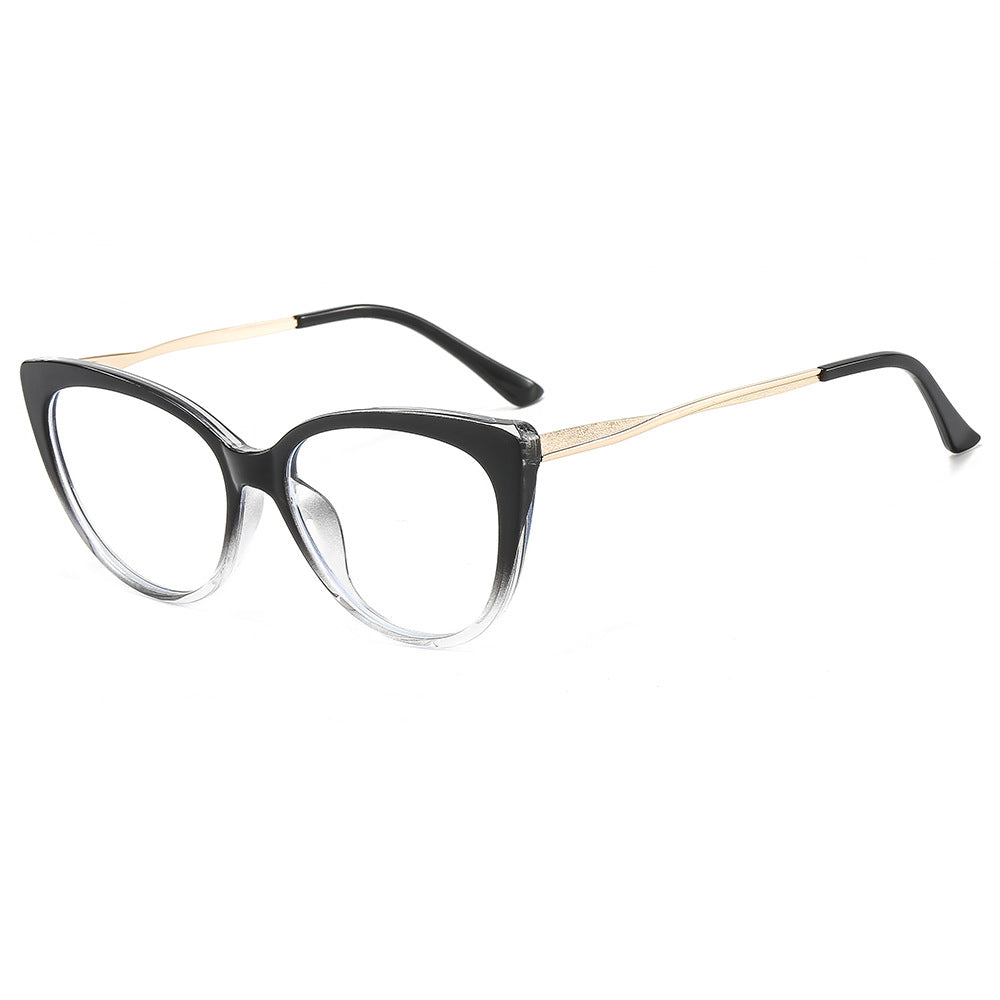 Techsuit - Anti-Blue Light Glasses Reflex Metal (F5018-C7) - Cat Eye - Transparent Black