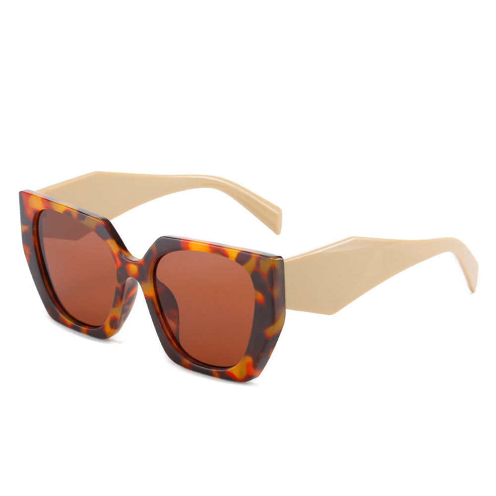 Techsuit - Sunglasses (3967) - for Women, PC Frame and Lens - Leopard / Brown