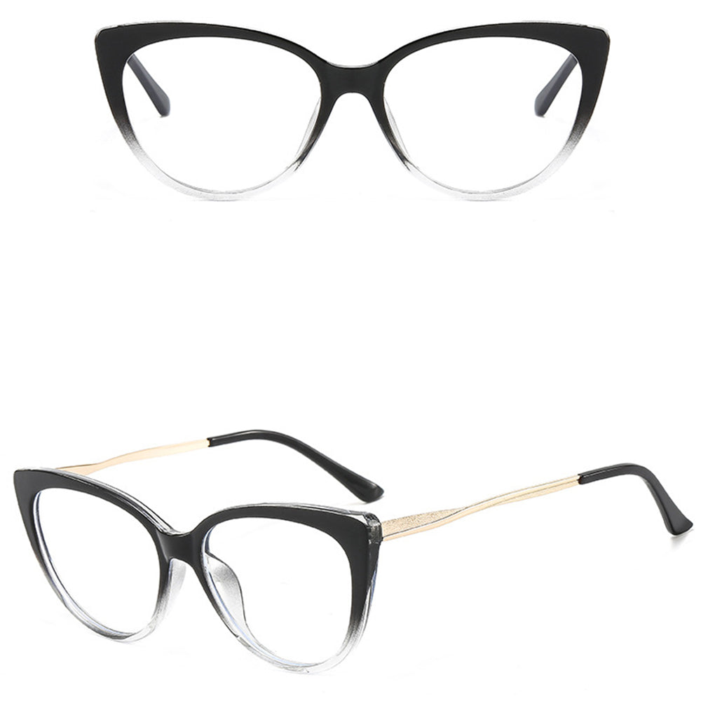 Techsuit - Anti-Blue Light Glasses Reflex Metal (F5018-C7) - Cat Eye - Transparent Black