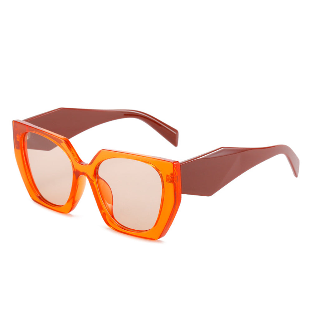 Techsuit - Sunglasses (3967) - for Women, PC Frame and Lens - Orange / Tan / Champagne