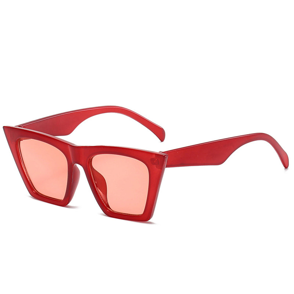 Techsuit - Sunglasses (5154) - for Women, PC Frame and Lens, Square - Red