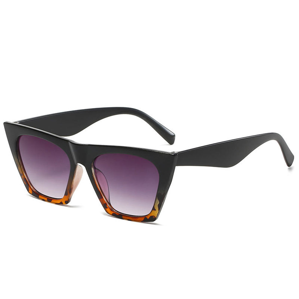 Techsuit - Sunglasses (5154) - for Women, PC Frame and Lens, Square - Black / Leopard / Gray