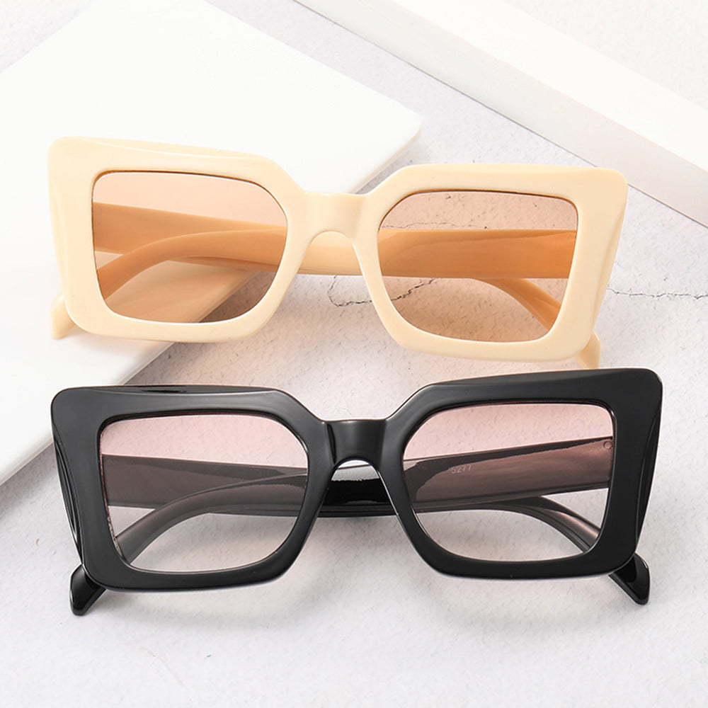 Techsuit - Sunglasses (5277) - for Women with PC Frame and Lens, Square Shape - Leopard / Brown