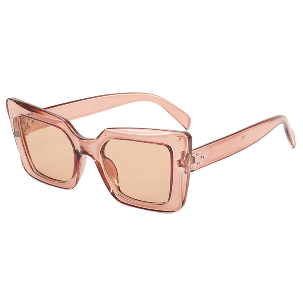 Techsuit - Sunglasses (5277) - for Women with PC Frame and Lens, Square Shape - Brown