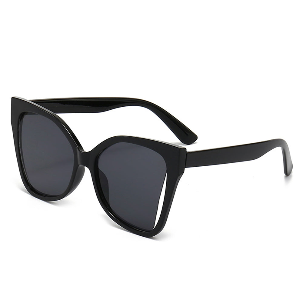 Techsuit - Sunglasses (5335) - for Women with PC Frame and Lens, Butterfly Shape - Black / Gray