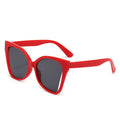 Techsuit - Sunglasses (5335) - for Women with PC Frame and Lens, Butterfly Shape - Red / Gray