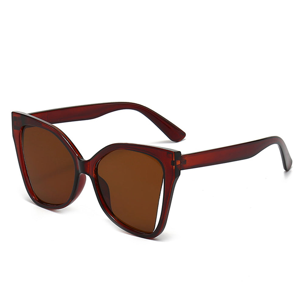 Techsuit - Sunglasses (5335) - for Women with PC Frame and Lens, Butterfly Shape - Brown