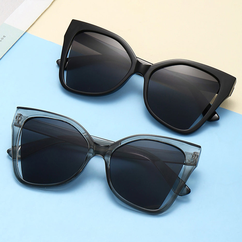Techsuit - Sunglasses (5335) - for Women with PC Frame and Lens, Butterfly Shape - White / Gray