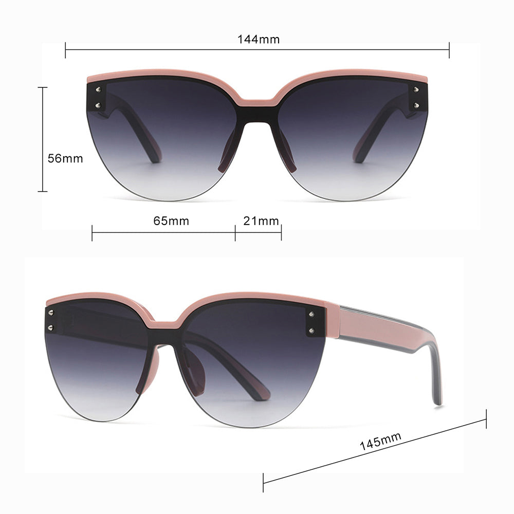 Techsuit - Sunglasses (6506) - for Women, PC Frame and Lens - Bright Black / Gray