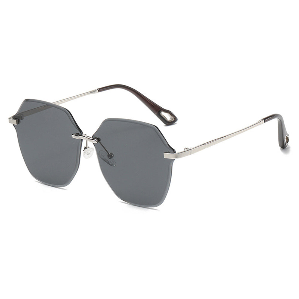 Techsuit - Sunglasses (8195) - for Women, Metal and PC - Silver / Black Gray