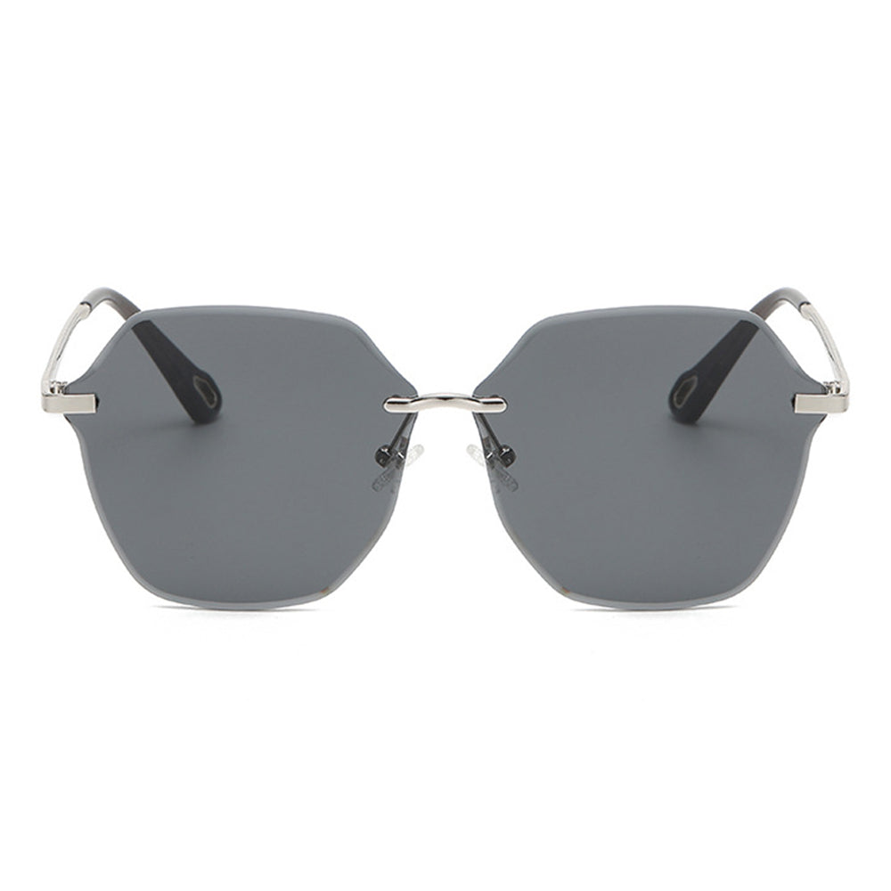 Techsuit - Sunglasses (8195) - for Women, Metal and PC - Silver / Black Gray