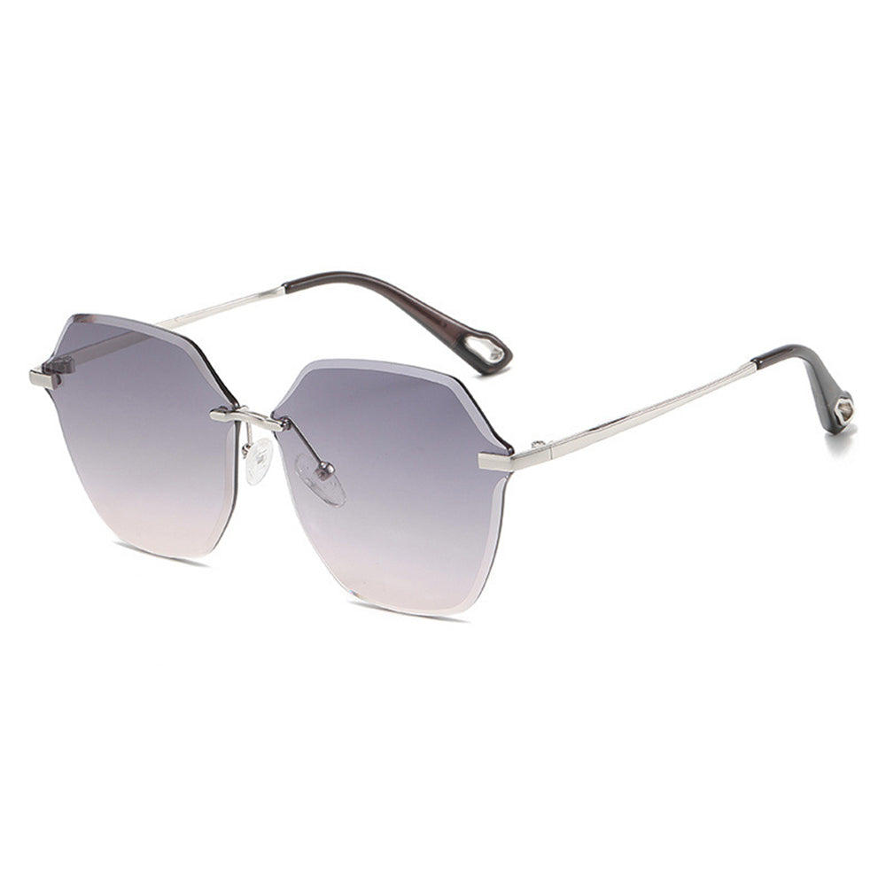 Techsuit - Sunglasses (8195) - for Women, Metal and PC - Silver / Gradient Gray