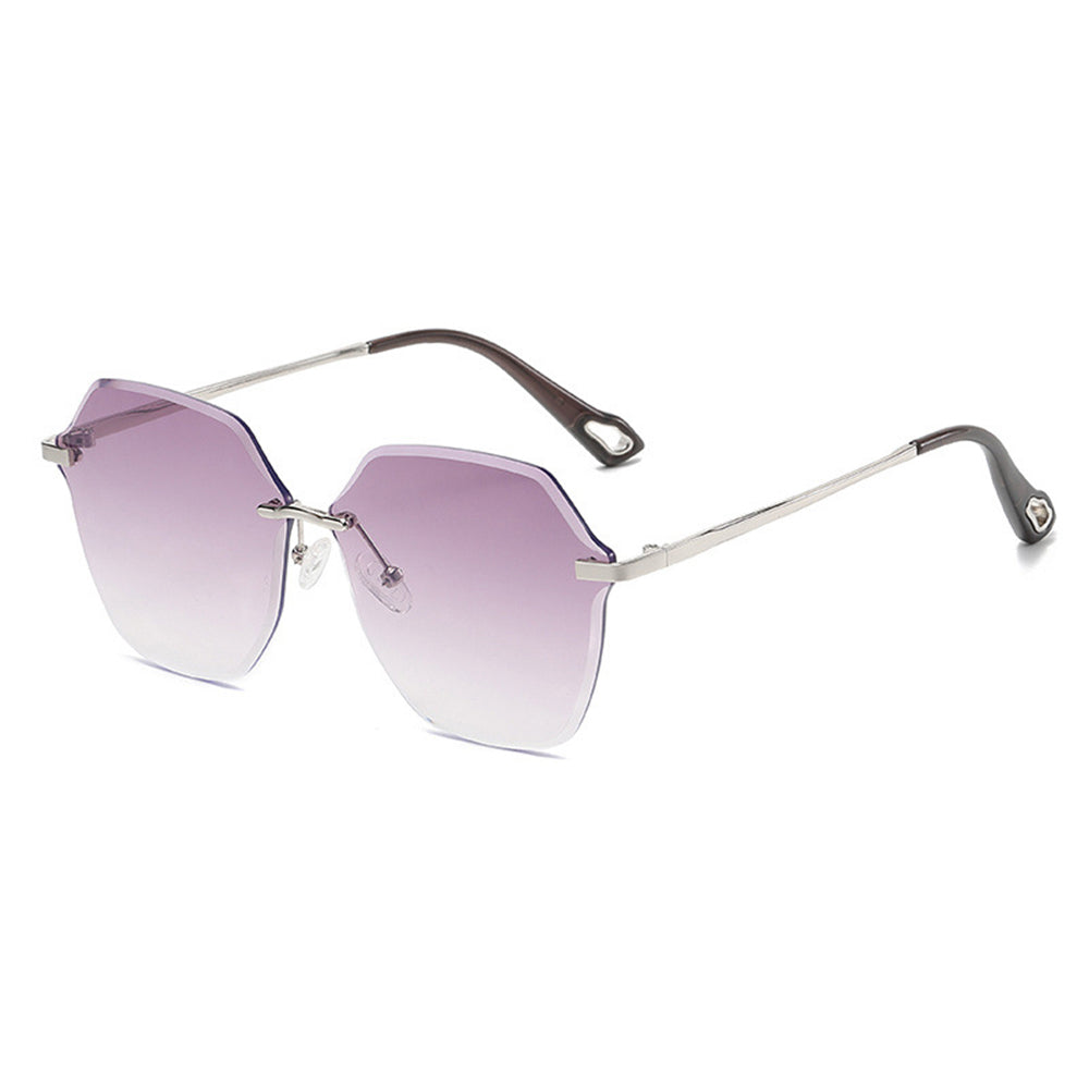 Techsuit - Sunglasses (8195) - for Women, Metal and PC - Silver / Gradient Purple