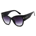 Techsuit - Sunglasses (9778) - for Women with PC Frame and Lens, Cat Eye - Black / Gradient Gray