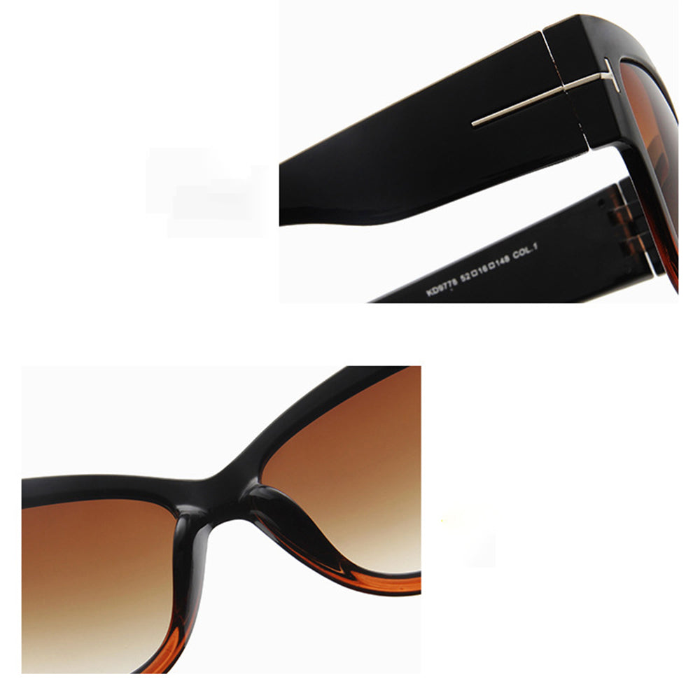 Techsuit - Sunglasses (9778) - for Women with PC Frame and Lens, Cat Eye - Black / Gradient Gray