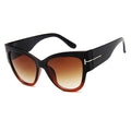 Techsuit - Sunglasses (9778) - for Women with PC Frame and Lens, Cat Eye - Black / Brown