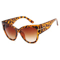 Techsuit - Sunglasses (9778) - for Women with PC Frame and Lens, Cat Eye - Leopard / Brown