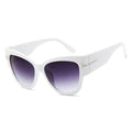 Techsuit - Sunglasses (9778) - for Women with PC Frame and Lens, Cat Eye - White / Gradient