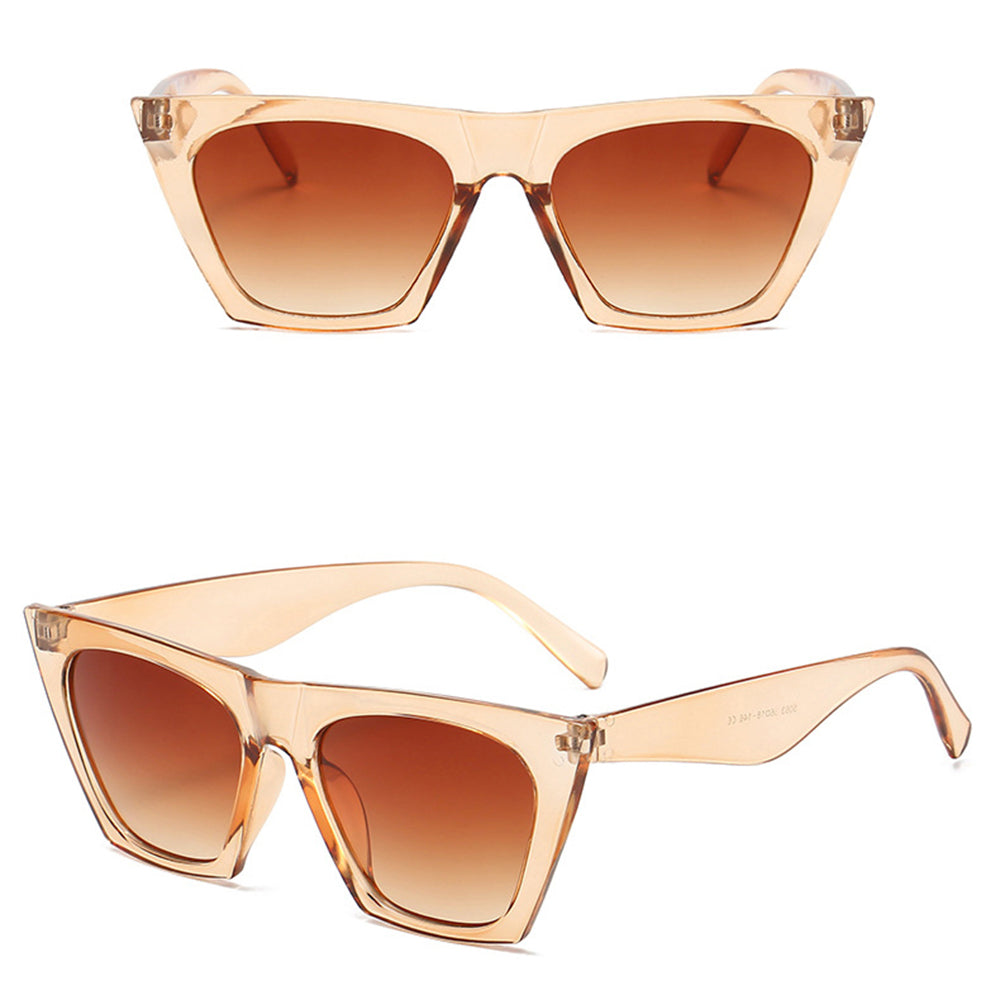 Techsuit - Sunglasses (5154) - for Women, PC Frame and Lens, Square - Champagne / Brown