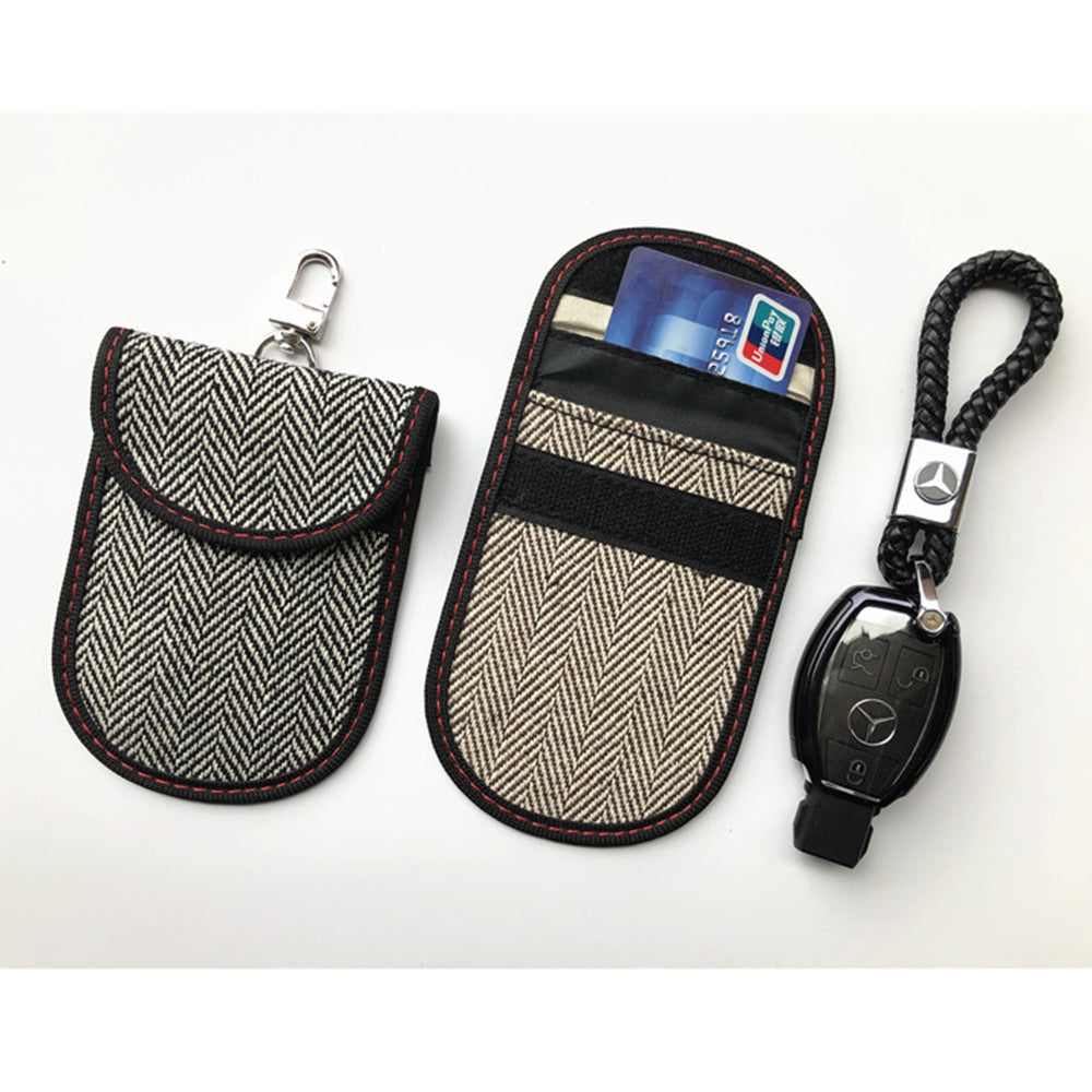 Techsuit - RFID Anti-Theft (AF1) - for Cards & Keys, Waterproof Leather, Metal Hybrid Fibre, EMF Blocker, 12.5x9 - Grey
