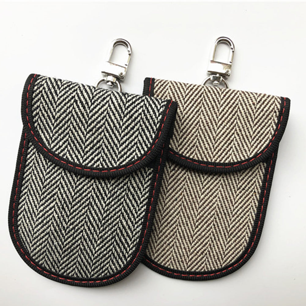 Techsuit - RFID Anti-Theft (AF1) - for Cards & Keys, Waterproof Leather, Metal Hybrid Fibre, EMF Blocker, 12.5x9 - Beige