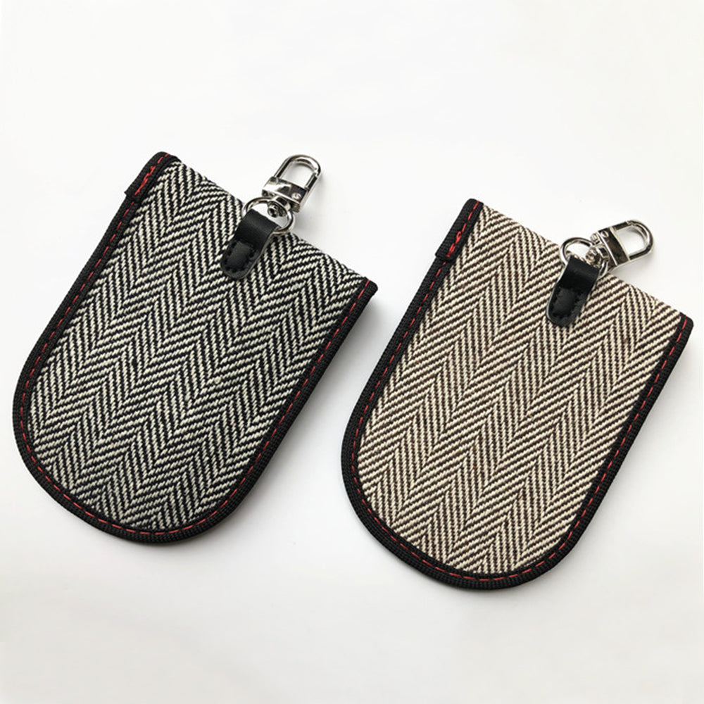 Techsuit - RFID Anti-Theft (AF1) - for Cards & Keys, Waterproof Leather, Metal Hybrid Fibre, EMF Blocker, 12.5x9 - Beige