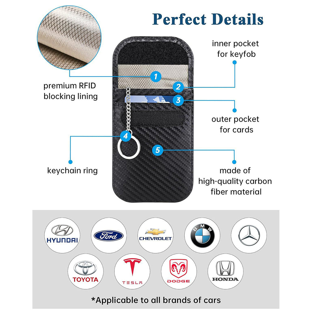 Techsuit - RFID Anti-Theft (AF2) - for Cards & Keys, PU Leather, EMF Blocker - Black