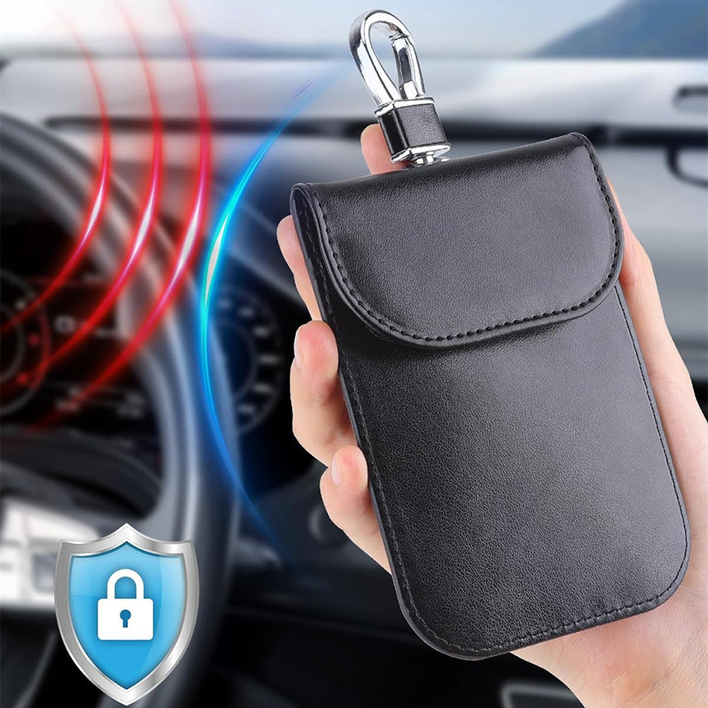 Techsuit - RFID Anti-Theft (AF2) - for Cards & Keys, PU Leather, EMF Blocker - Black