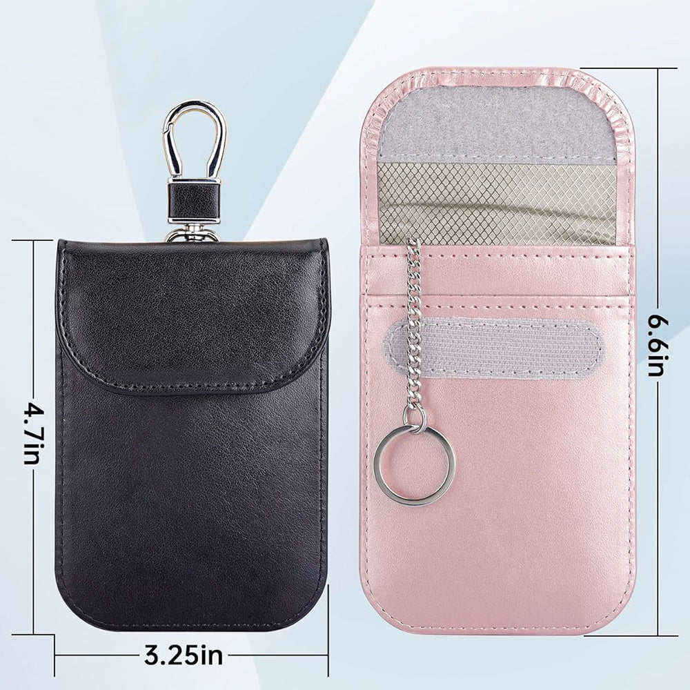 Techsuit - RFID Anti-Theft (AF2) - for Cards & Keys, PU Leather, EMF Blocker - Pink