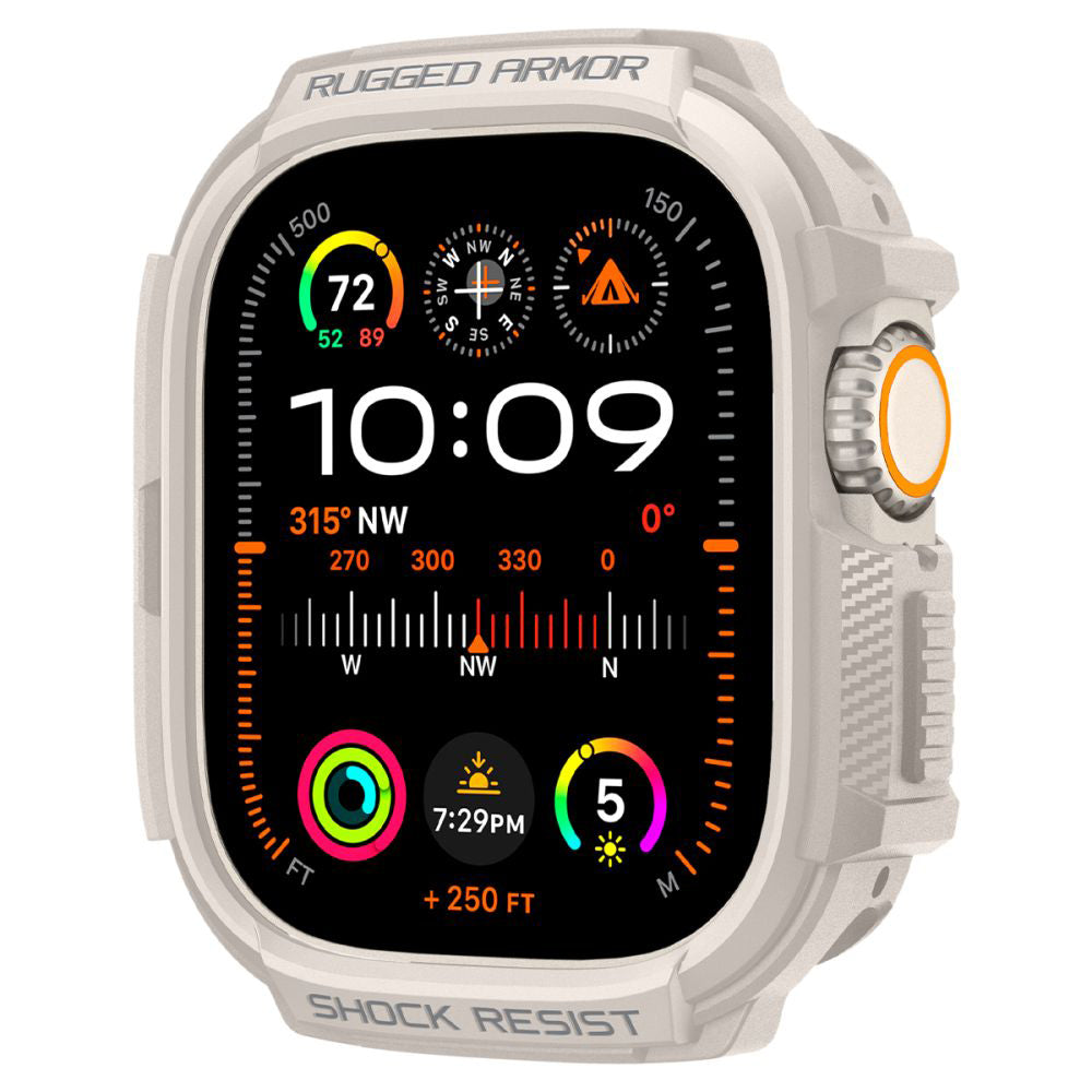 Spigen Accesoriu smartwatch Spigen Rugged Armor (ACS07381) compatibil cu Apple Watch Ultra / Ultra 2 / Ultra 3, Dune Bei