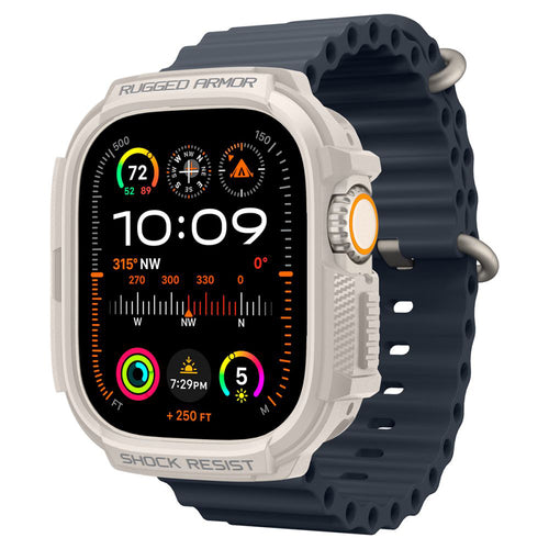 Spigen Accesoriu smartwatch Spigen Rugged Armor (ACS07381) compatibil cu Apple Watch Ultra / Ultra 2 / Ultra 3, Dune Bei