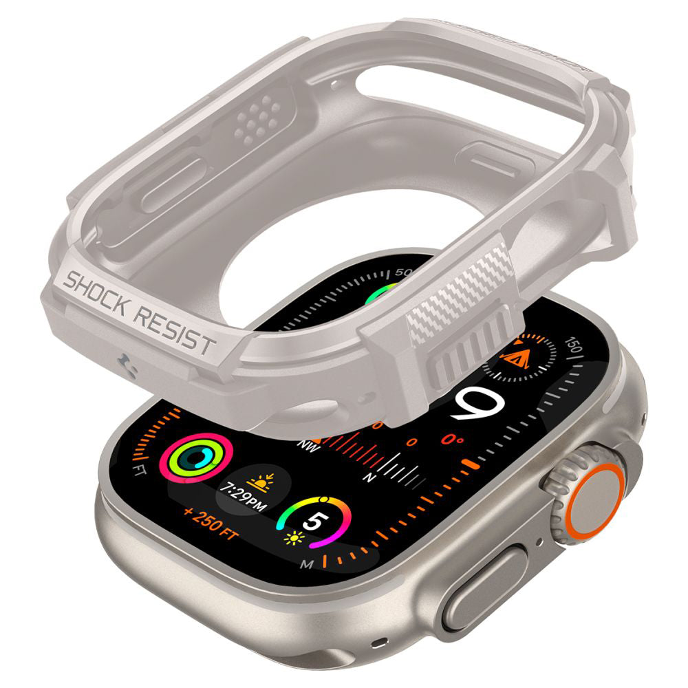 Spigen Accesoriu smartwatch Spigen Rugged Armor (ACS07381) compatibil cu Apple Watch Ultra / Ultra 2 / Ultra 3, Dune Bei
