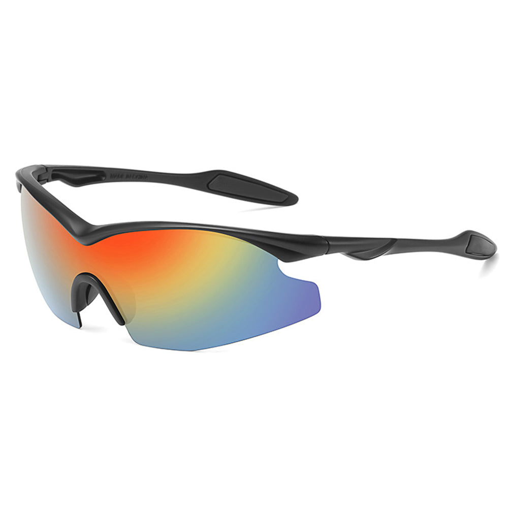 Techsuit - Bike Glasses (1806) - for Cycling and Sport Outdoor Activities, with UV Protection, Unisex - Black / Orange Y