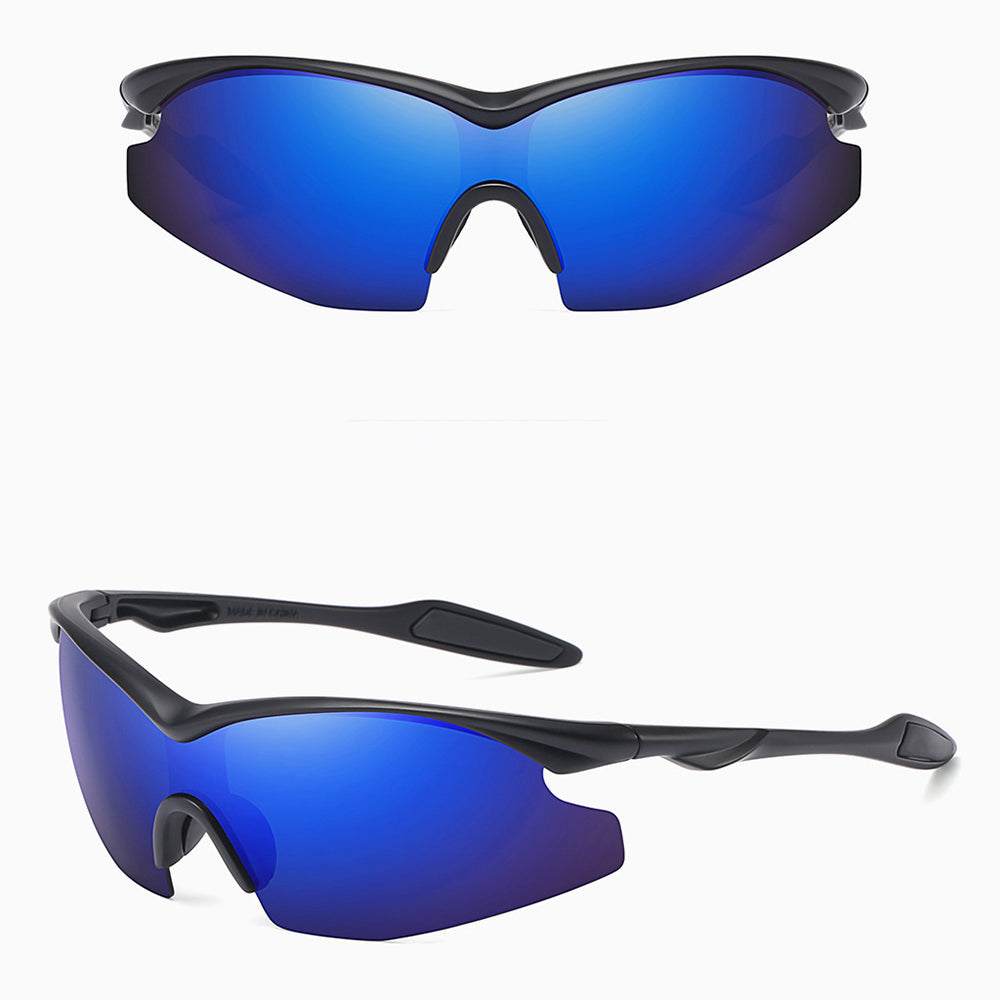 Techsuit - Bike Glasses (1806) - for Cycling and Sport Outdoor Activities, with UV Protection, Unisex - Black / Blue Pur