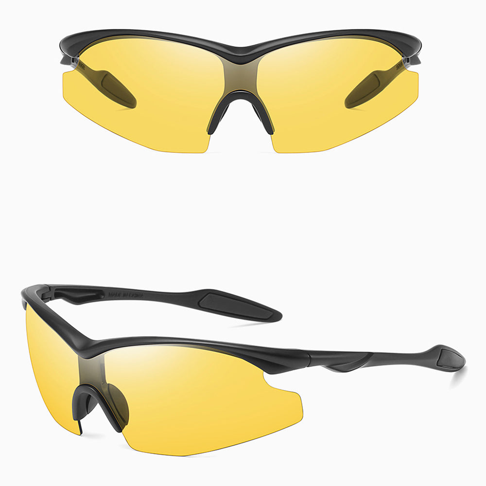 Techsuit - Bike Glasses (1806) - for Cycling and Sport Outdoor Activities, with UV Protection, Unisex - Black / Yellow