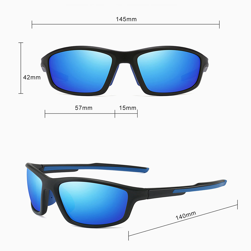 Techsuit - Bike Glasses (3047) - for Cycling and Sport Outdoor Activities, with UV Protection, Unisex - Black / Discolor
