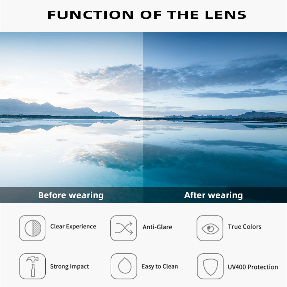 Techsuit - Bike Glasses (3047) - for Cycling and Sport Outdoor Activities, with UV Protection, Unisex - Black / Discolor