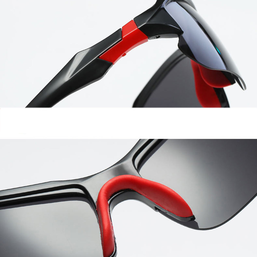 Techsuit - Bike Glasses (9301) - for Cycling and Sport Outdoor Activities, with UV Protection, Unisex - Black / Orange