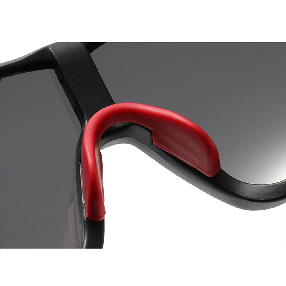 Techsuit - Bike Glasses (9330) - for Cycling, Sport Outdoor Activities, PC Frame and Lens, Unisex - Black / Red