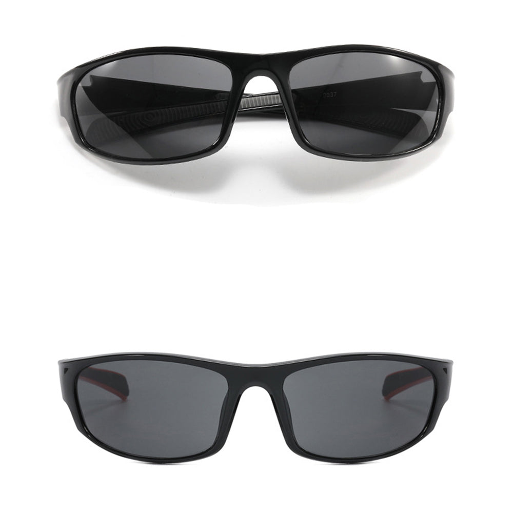 Techsuit - Bike Glasses (9937) - for Cycling, Sport Outdoor Activities, PC, Rectangular Shape, Unisex - Black / Blue