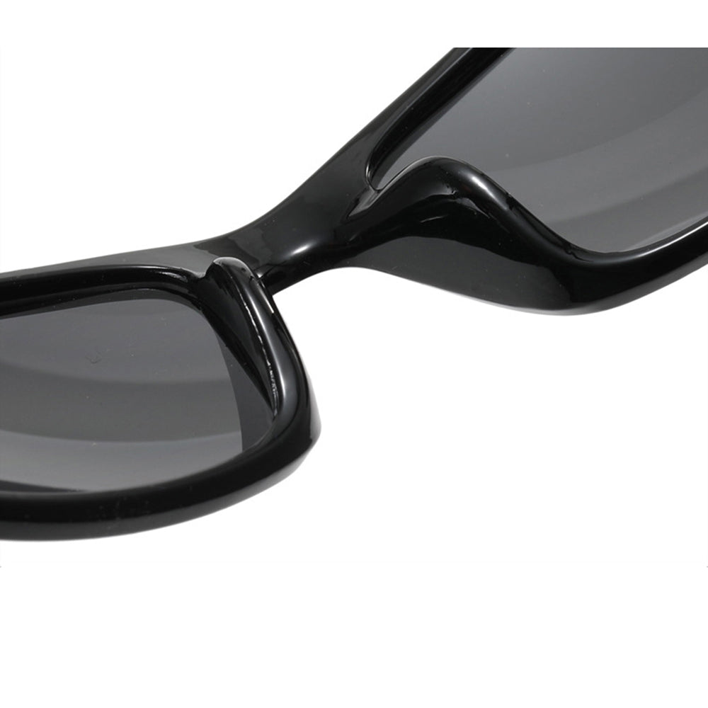 Techsuit - Bike Glasses (9937) - for Cycling, Sport Outdoor Activities, PC, Rectangular Shape, Unisex - Black / Yellow