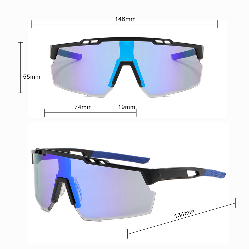 Techsuit - Bike Glasses (9963) - for Cycling, Sport Outdoor Activities, with PC Frame and Lens, Unisex - Black / Light B
