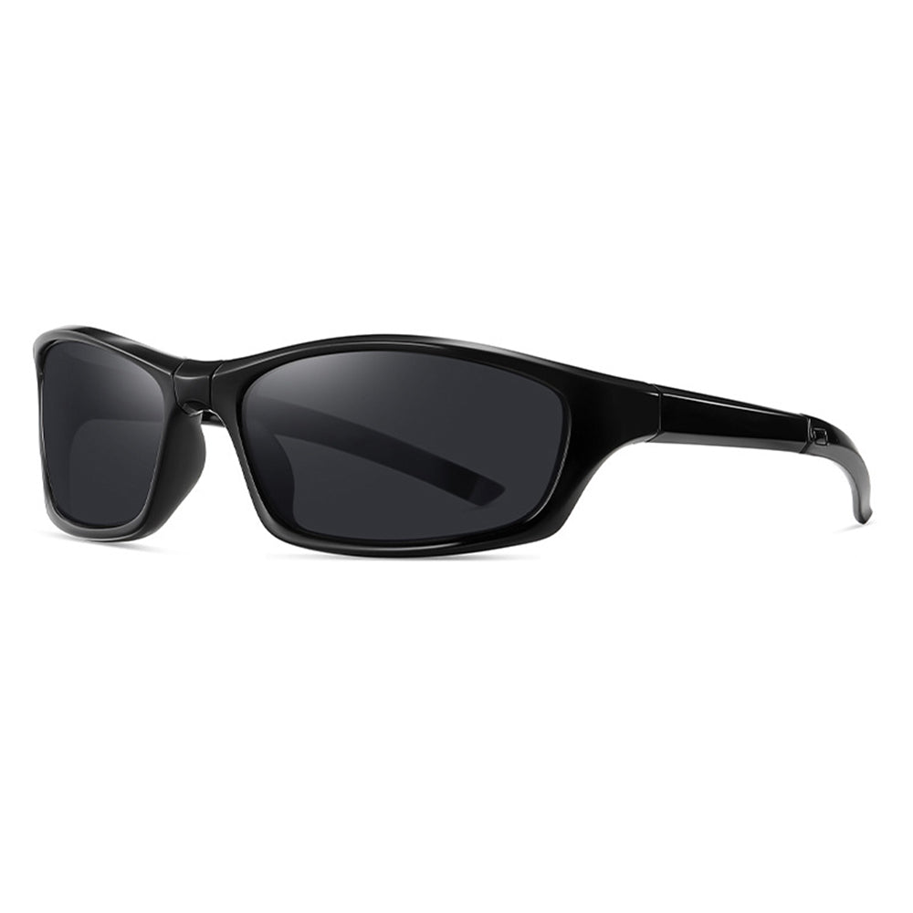 Techsuit - Bike Glasses (24101) - for Cycling and Sport Outdoor Activities, Polarized, Unisex - Black